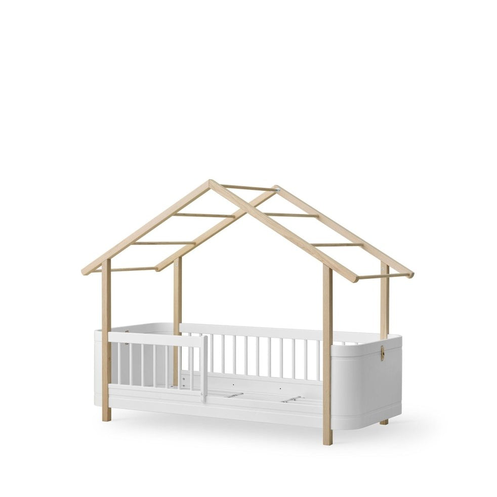 Mini+ House Bed - White/Oak – Single Beds for children, available at Learning Bugs UK