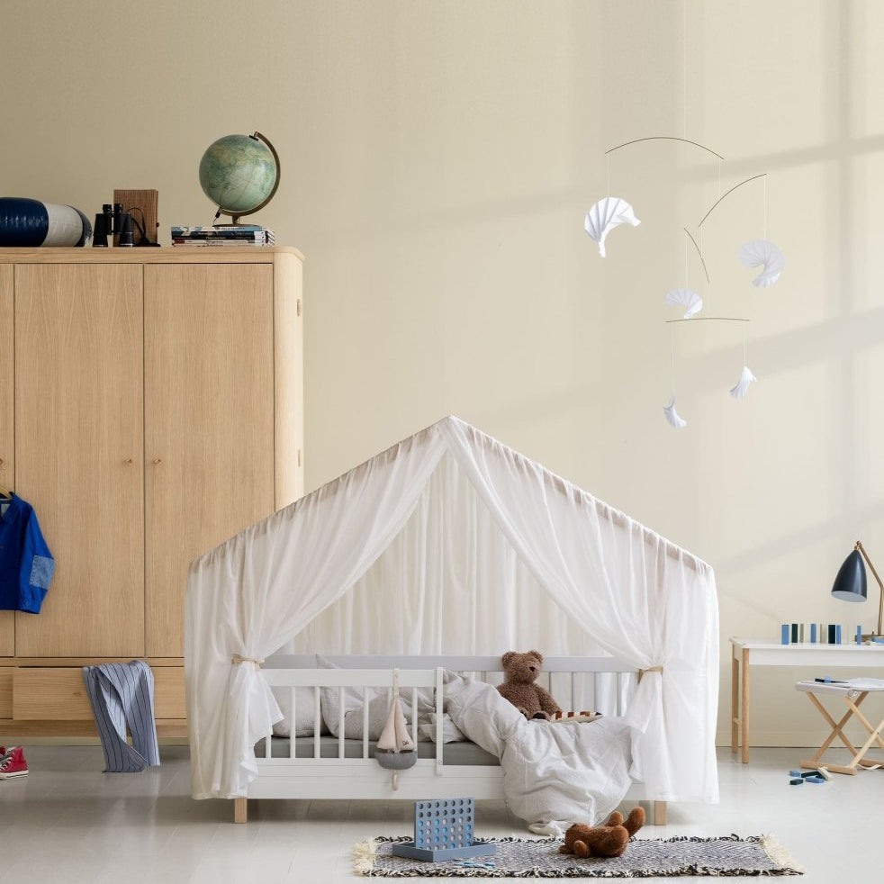 Mini+ House Bed - White/Oak – Single Beds for children, available at Learning Bugs UK