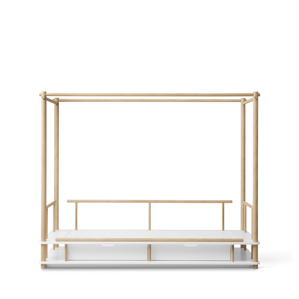 Camp Canopy Bed - White/Oak – Single Beds for children, available at Learning Bugs UK