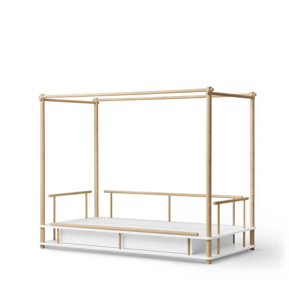Camp Canopy Bed - White/Oak – Single Beds for children, available at Learning Bugs UK