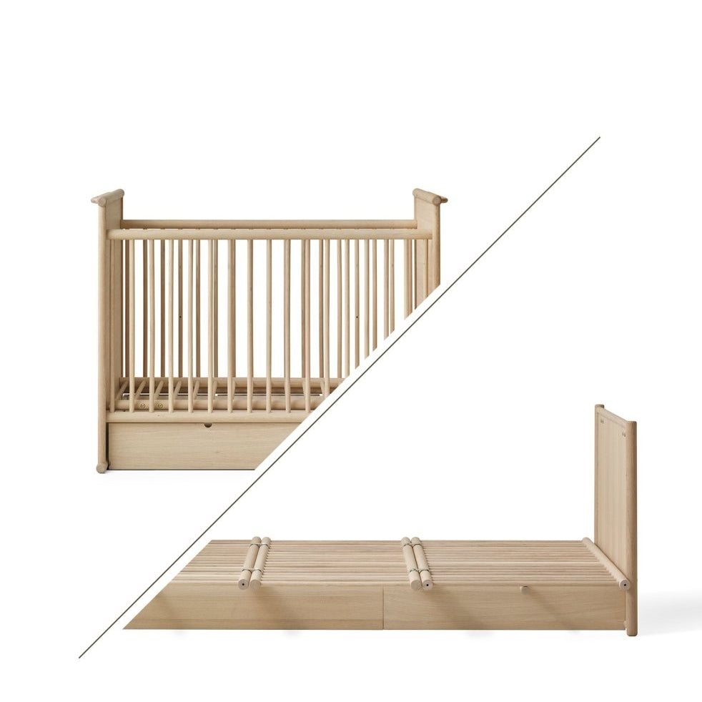 Oliver Furniture Camp Novel Cot Bed & Bed - Oak, view 2