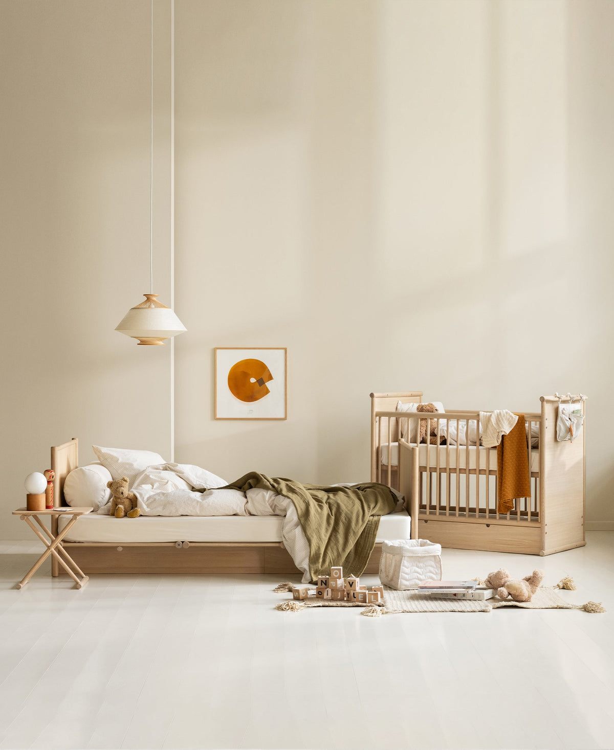 Oliver Furniture Camp Novel Cot Bed & Bed - Oak – Cot Bed for children, available at Learning Bugs UK