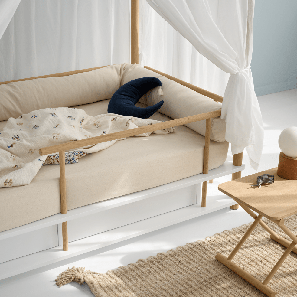 Camp Canopy Bed - White/Oak – Single Beds for children, available at Learning Bugs UK