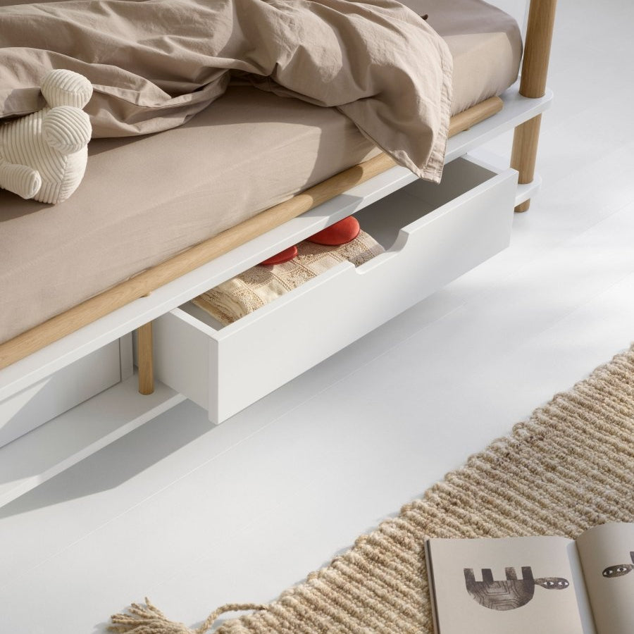 Camp Canopy Bed - White/Oak – Single Beds for children, available at Learning Bugs UK