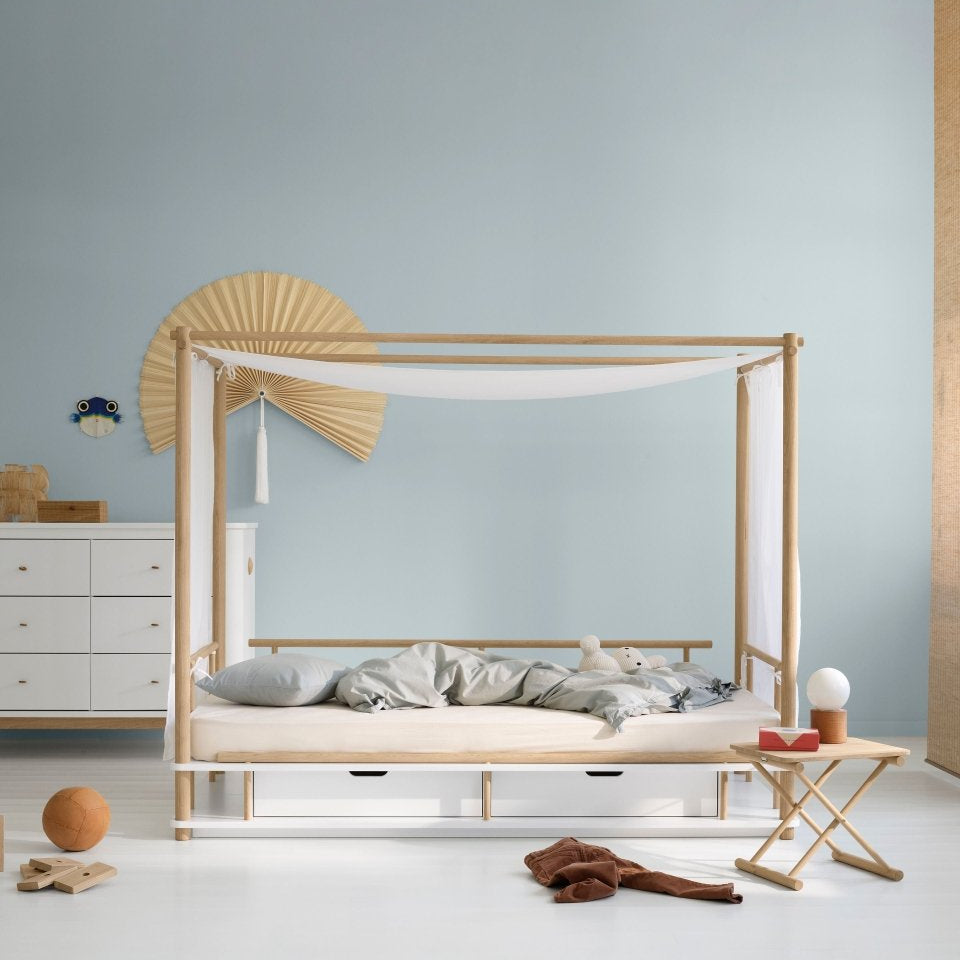 Camp Canopy Bed - White/Oak – Single Beds for children, available at Learning Bugs UK