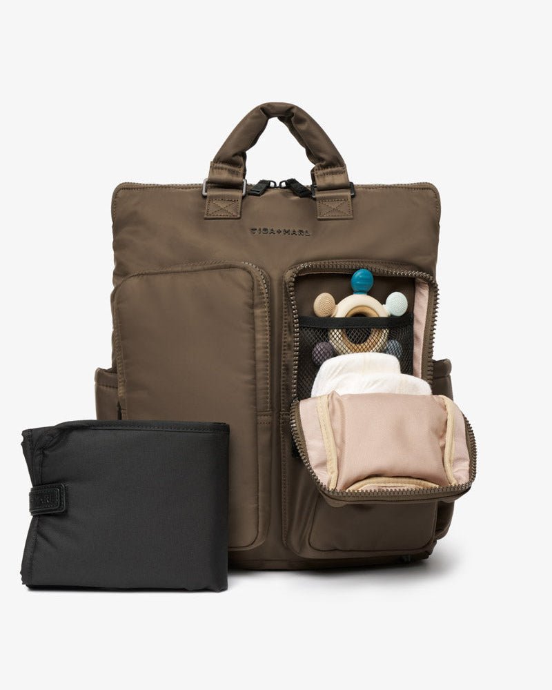 Ozzy Changing Tote / Backpack 2.0 Chocolate – Tote Bag for children, available at Learning Bugs UK