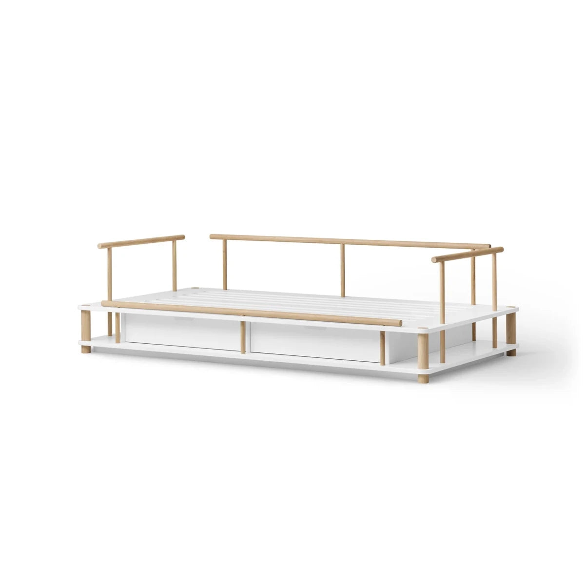 Camp Day Bed - White/Oak – Single Beds for children, available at Learning Bugs UK