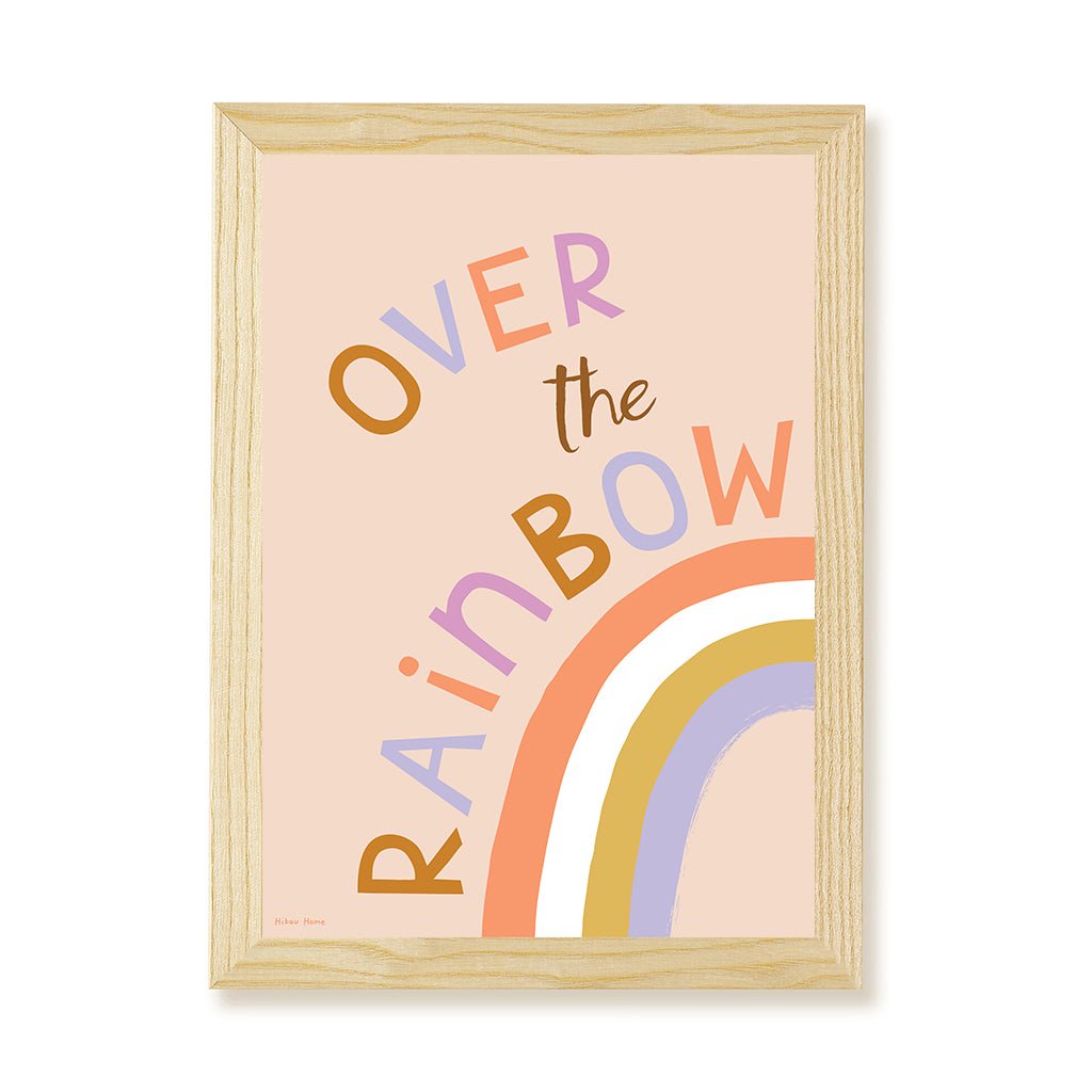 Hibou Design Over the Rainbow Art Print - Pink – Fine art for children, available at Learning Bugs UK