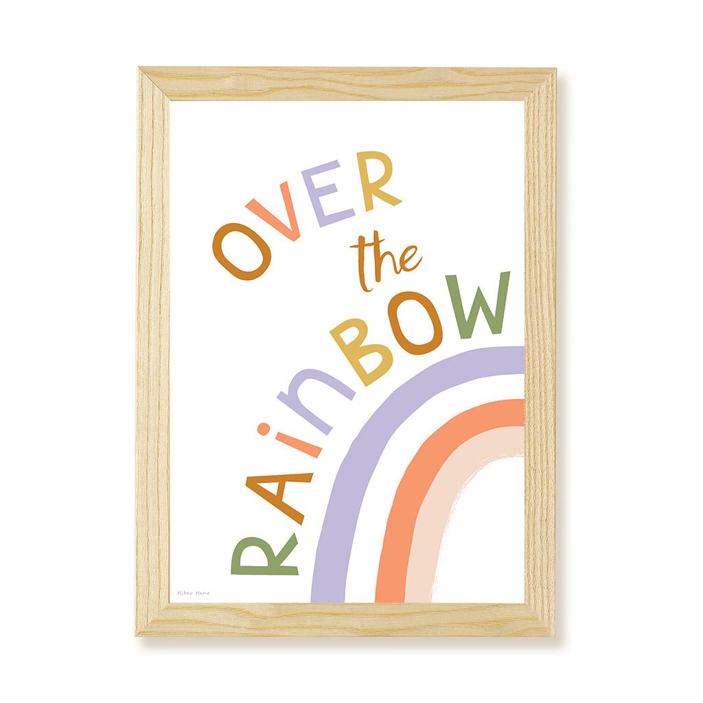 Hibou Design Over the Rainbow Art Print - White – Fine art for children, available at Learning Bugs UK