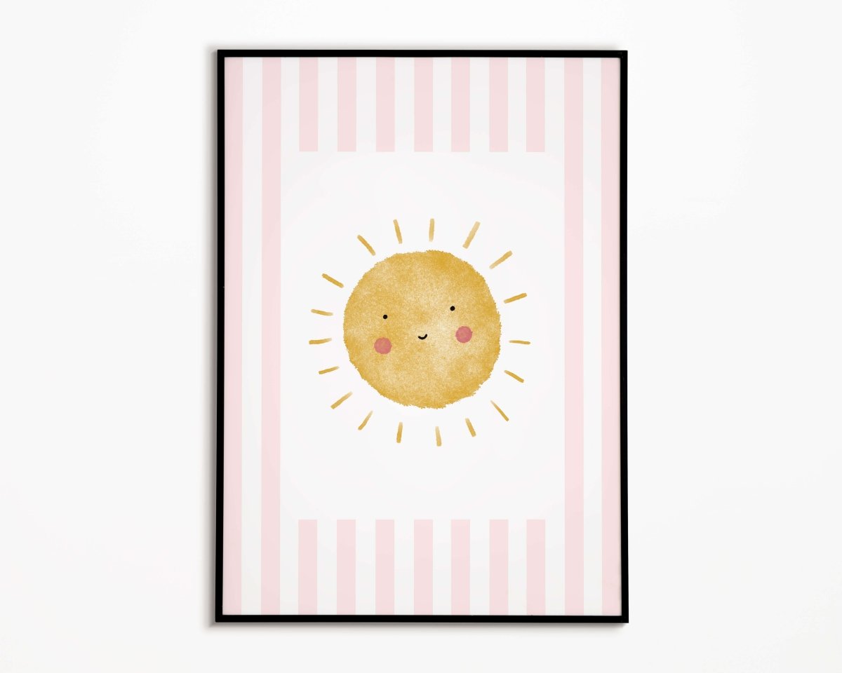 Sunshine Print - Pale Pink Stripes – for children, available at Learning Bugs UK