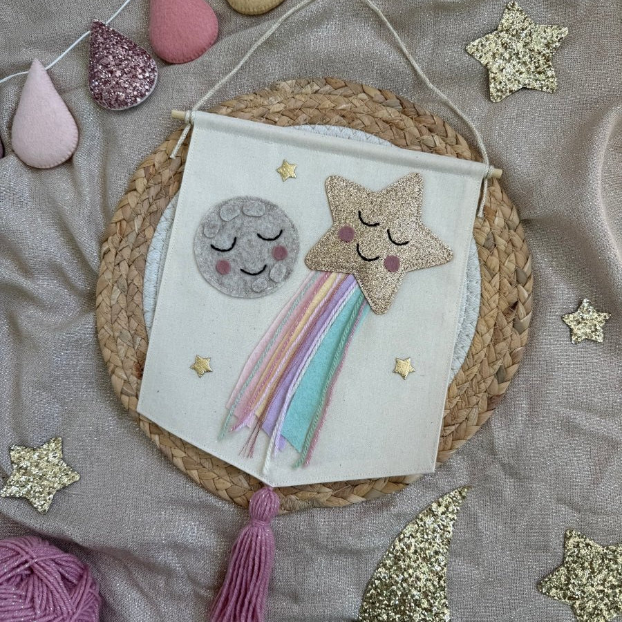 Shooting Star Wall Hanging - Pastel – for children, available at Learning Bugs UK