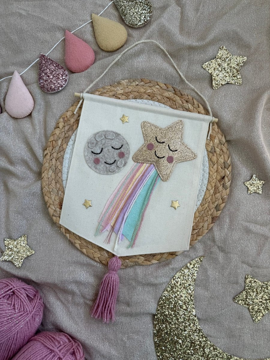 Shooting Star Wall Hanging - Pastel – for children, available at Learning Bugs UK