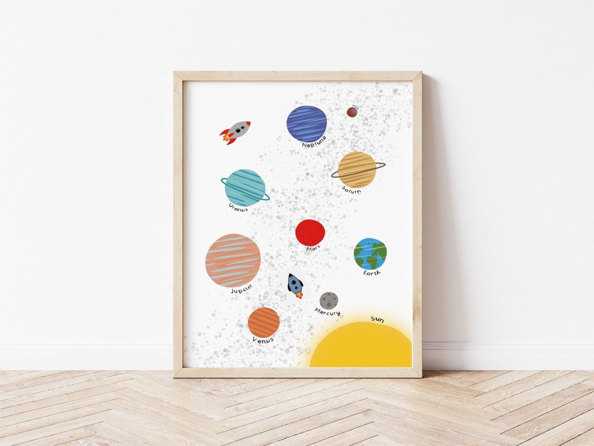 Planets 2 White Print – for children, available at Learning Bugs UK