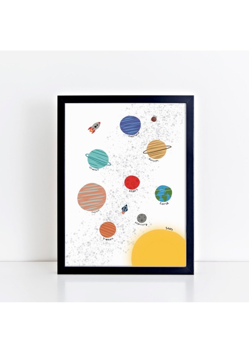 Planets 2 White Print – for children, available at Learning Bugs UK