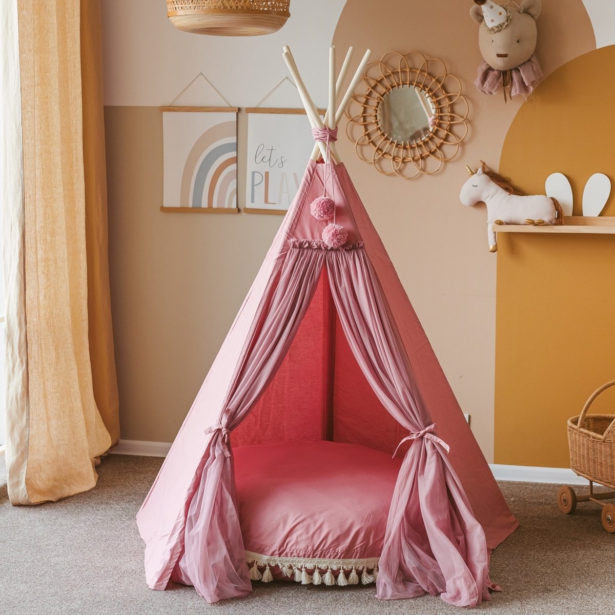 MINICAMP Fairy Kids Play Tent with Tulle in Rose – Teepees for children, available at Learning Bugs UK