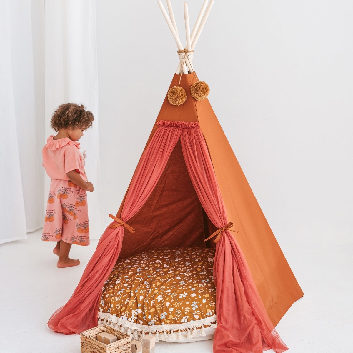 MINICAMP Fairy Kids Play Tent with Tulle in Cognac – Teepees for children, available at Learning Bugs UK