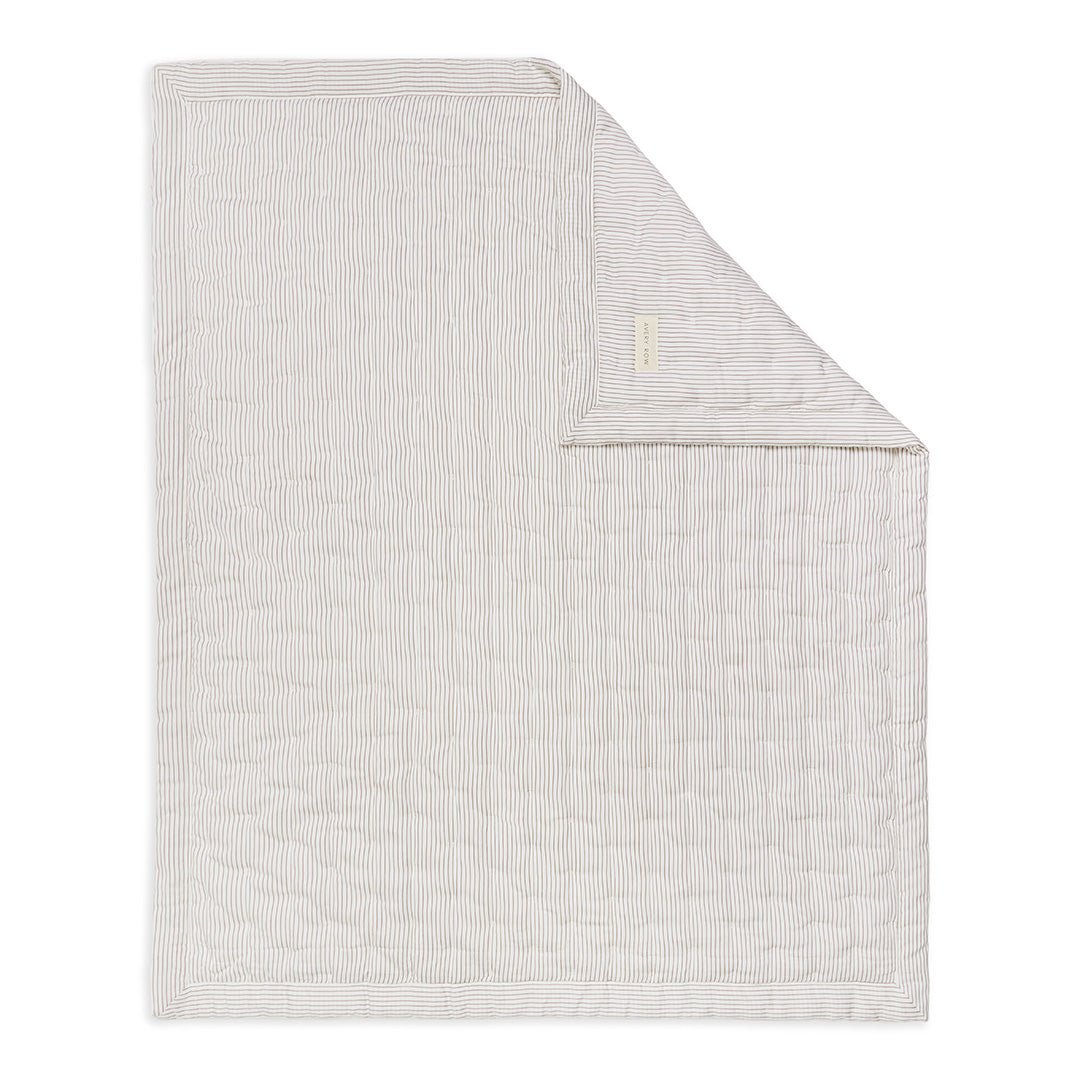 Quilted Bedspread - Natural Stripe – Bedding for children, available at Learning Bugs UK