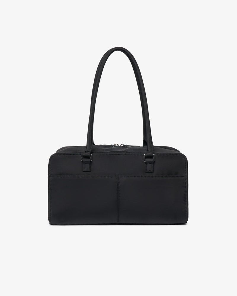 Riley Compact East-West Changing Bag Black Woven – Compact Changing Bag for children, available at Learning Bugs UK