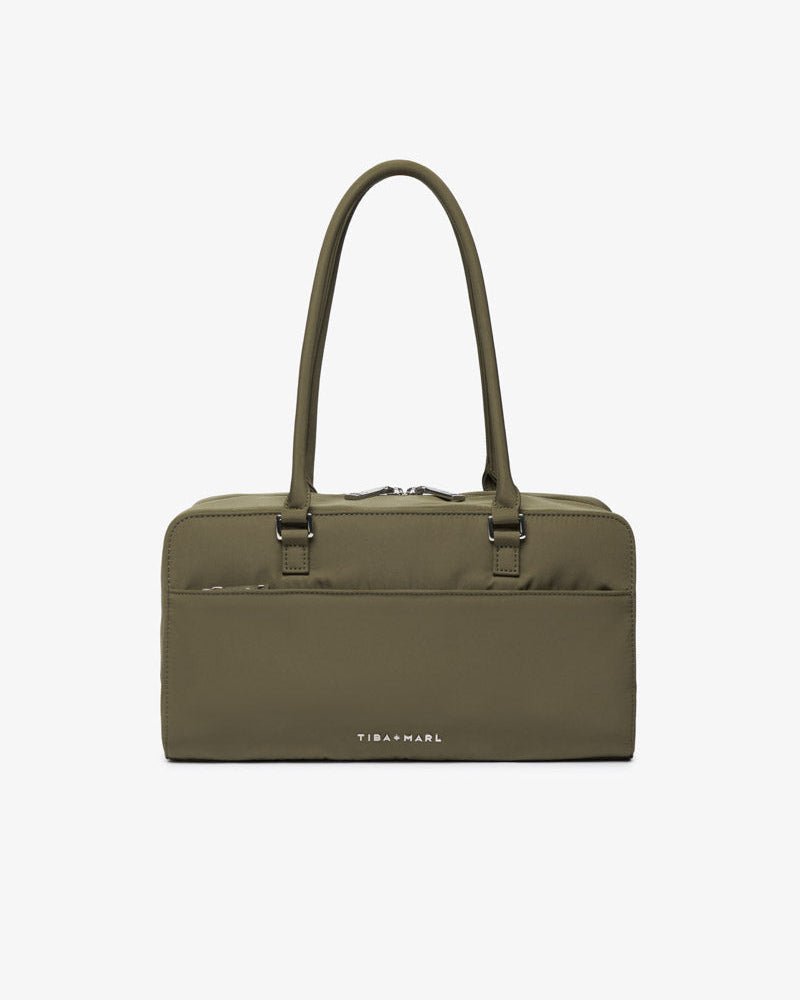 Riley Compact East-West Changing Bag Olive Woven – Compact Changing Bag for children, available at Learning Bugs UK