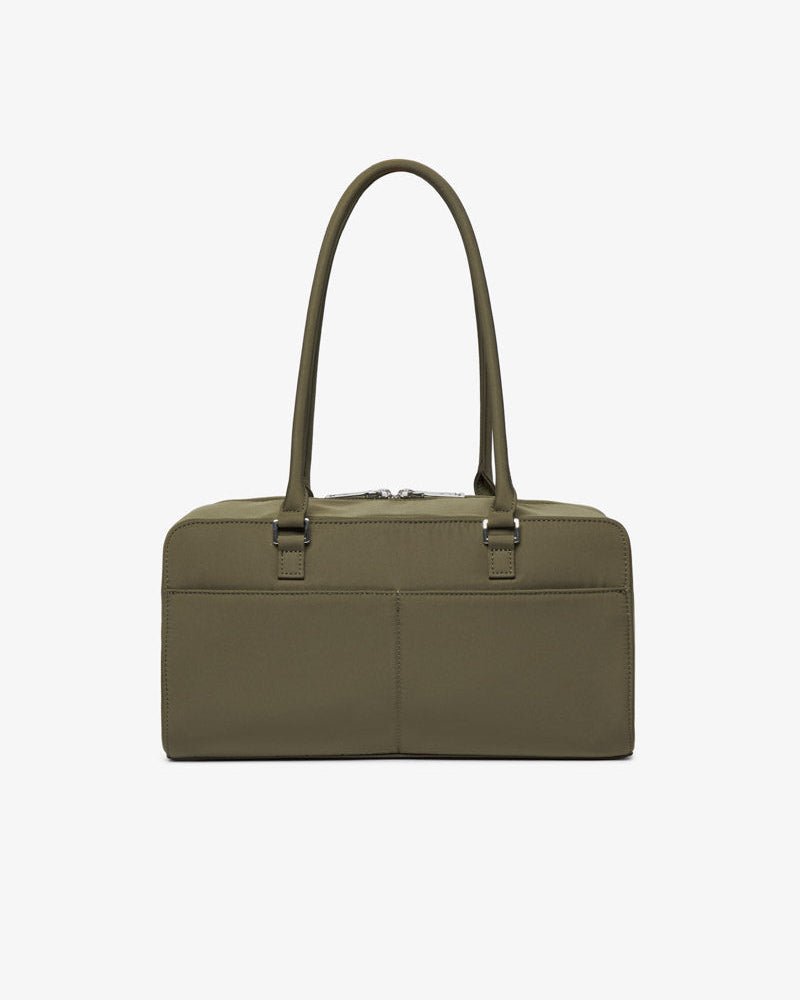 Riley Compact East-West Changing Bag Olive Woven – Compact Changing Bag for children, available at Learning Bugs UK