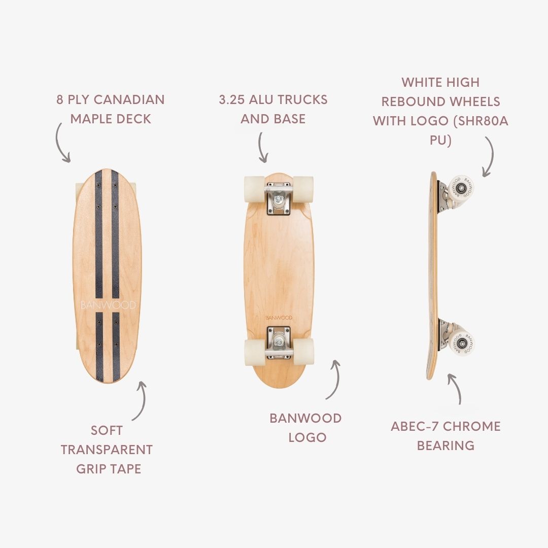 Banwood Skateboard – Kids Maple Deck Skateboard (Navy)
