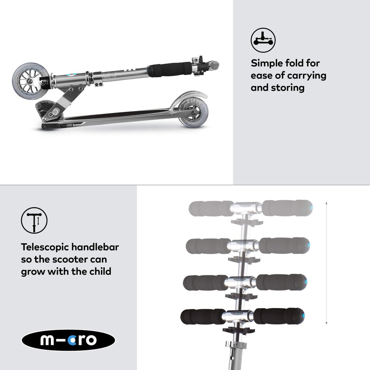 Micro Scooters Micro Sprite Scooter - Classic – Scooters for children, available at Learning Bugs UK