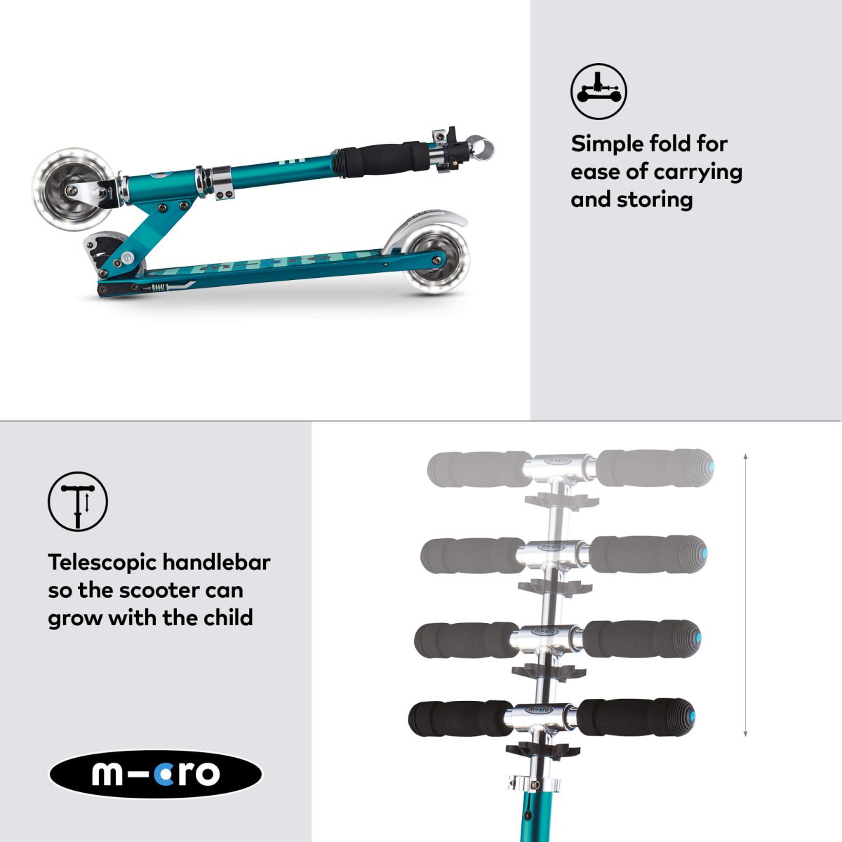 Micro Scooters Micro Sprite LED Scooter – Scooters for children, available at Learning Bugs UK