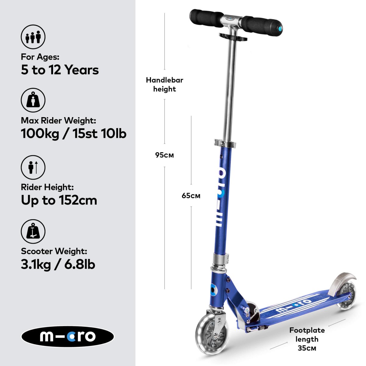 Micro Scooters Micro Sprite LED Scooter – Scooters for children, available at Learning Bugs UK