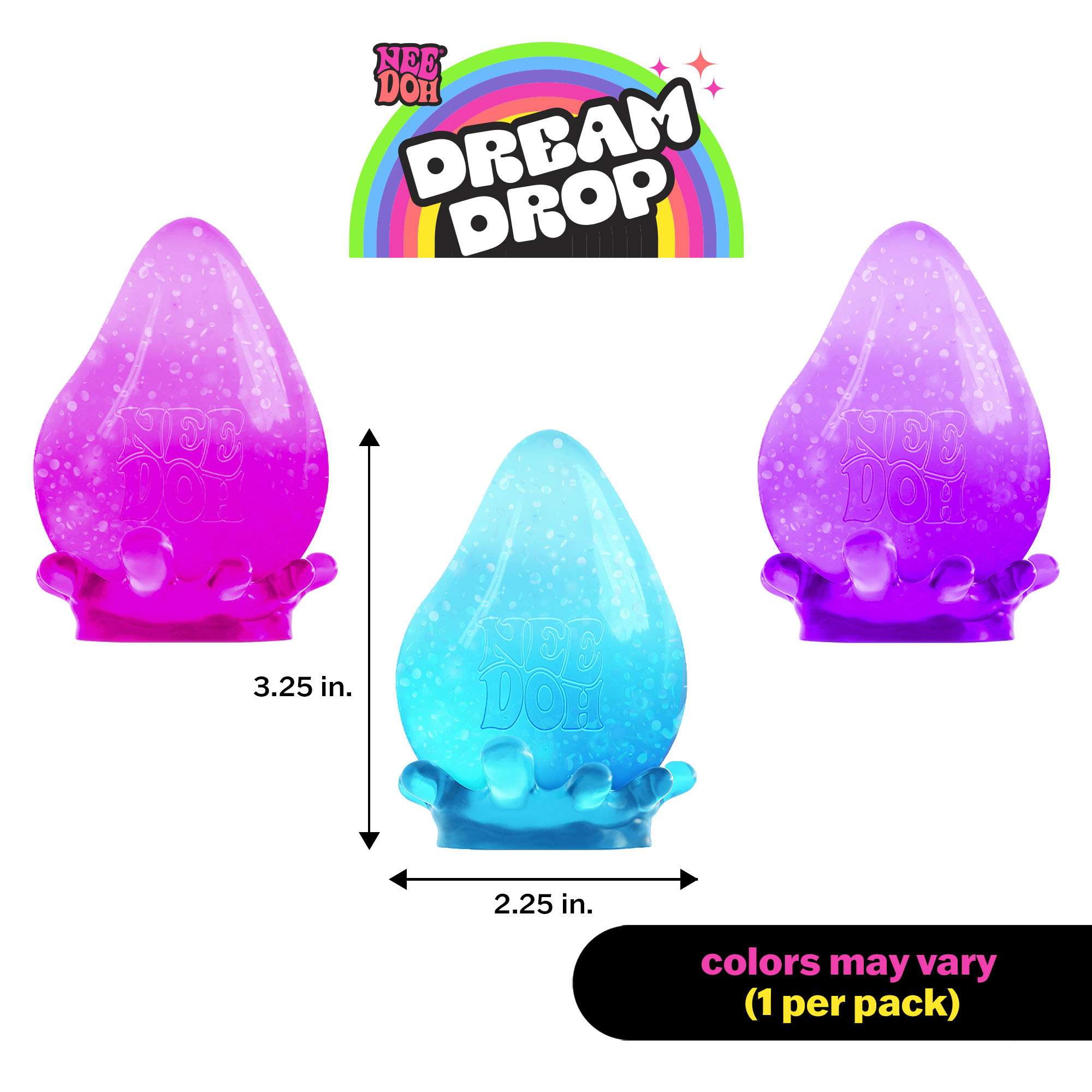 NeeDoh Dream Drop – Glitter Raindrop Fidget Toy (Colour Chosen at Random)