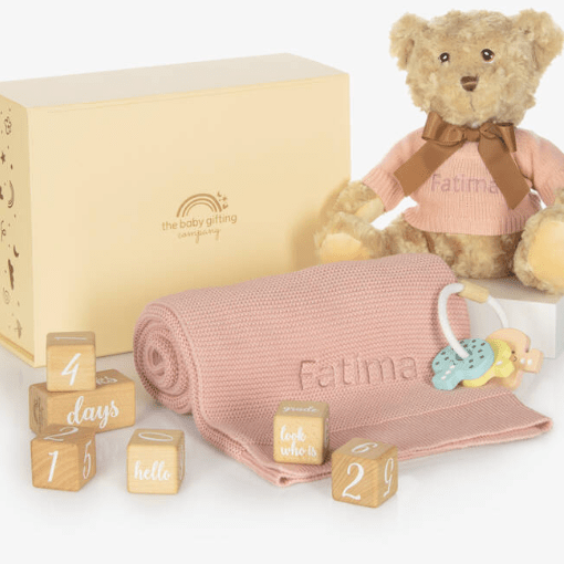 Milestone Snuggles Personalised Baby Gift Set – for children, available at Learning Bugs UK
