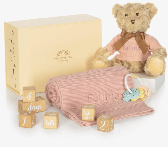 Milestone Snuggles Personalised Baby Gift Set – for children, available at Learning Bugs UK