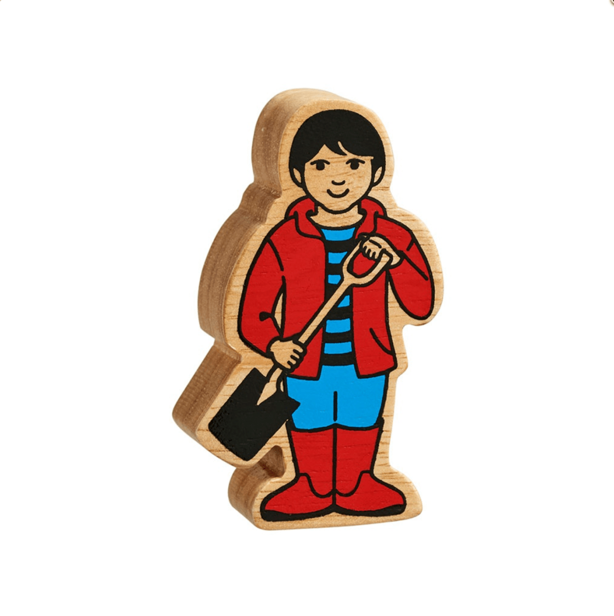 Wooden Red & Blue Farm Boy – for children, available at Learning Bugs UK