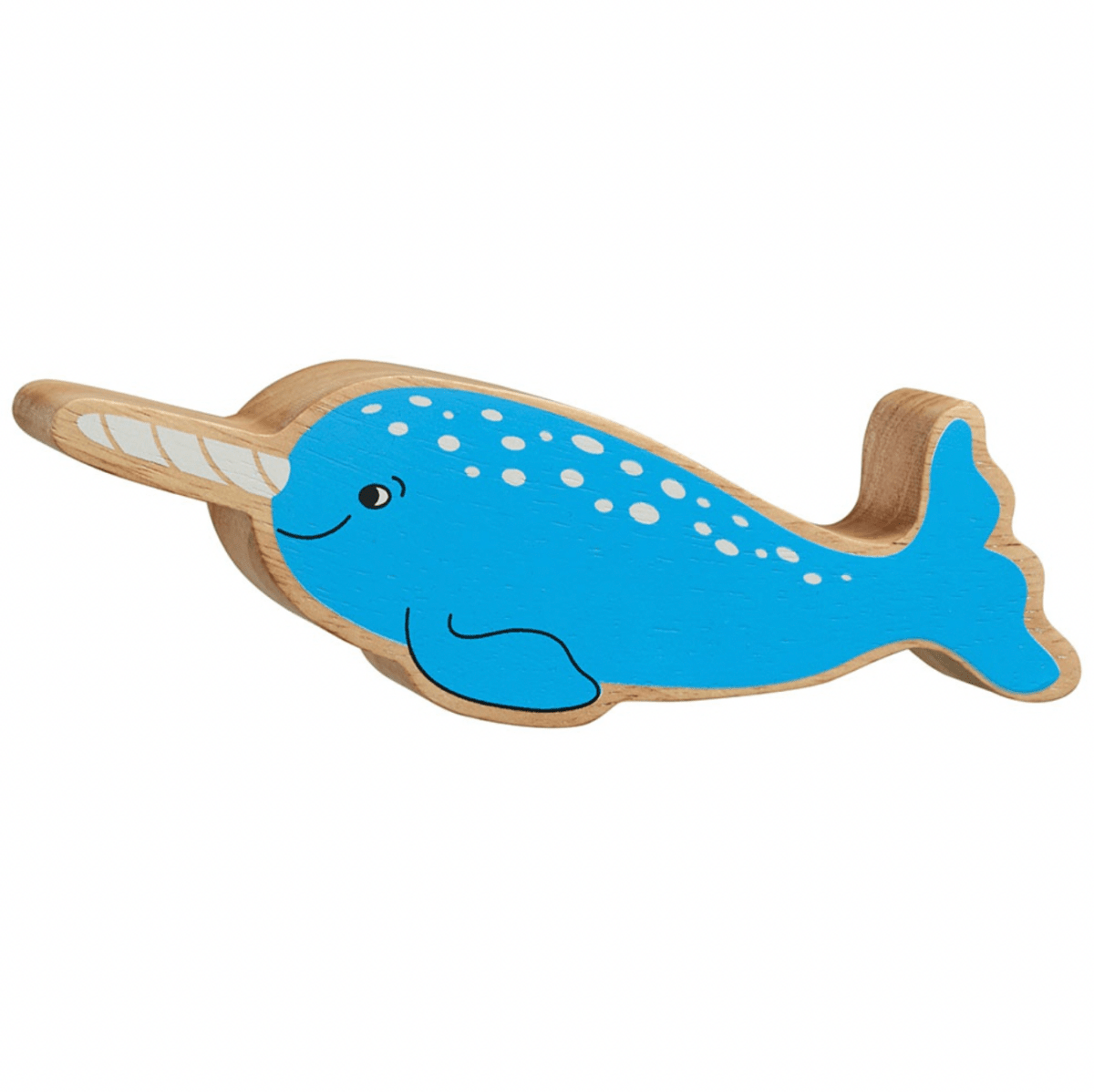 Wooden Narwhal Figure – for children, available at Learning Bugs UK