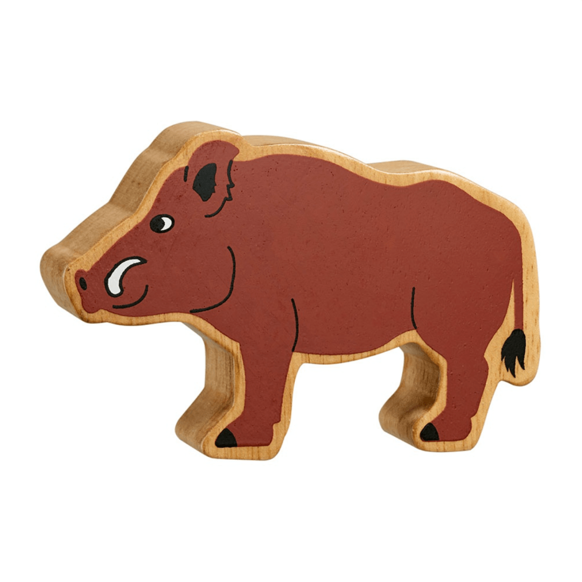 Wooden Wild Boar Figure – for children, available at Learning Bugs UK