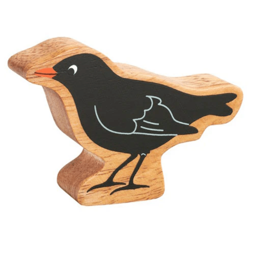 Wooden Black Bird Figure – for children, available at Learning Bugs UK