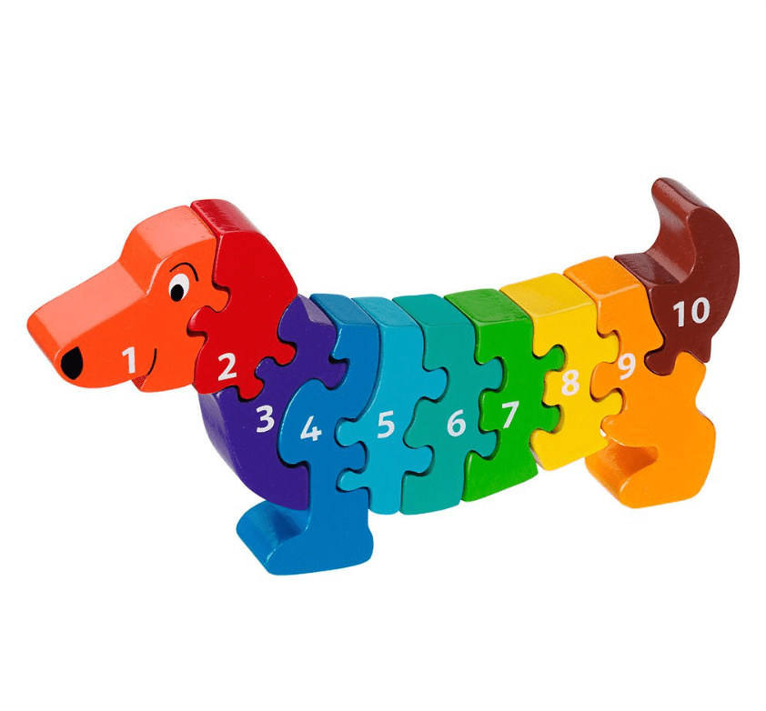 Buy Lanka Kade Wooden Dog Number 1‑10 Jigsaw Puzzle | for kids by Learning Bugs UK