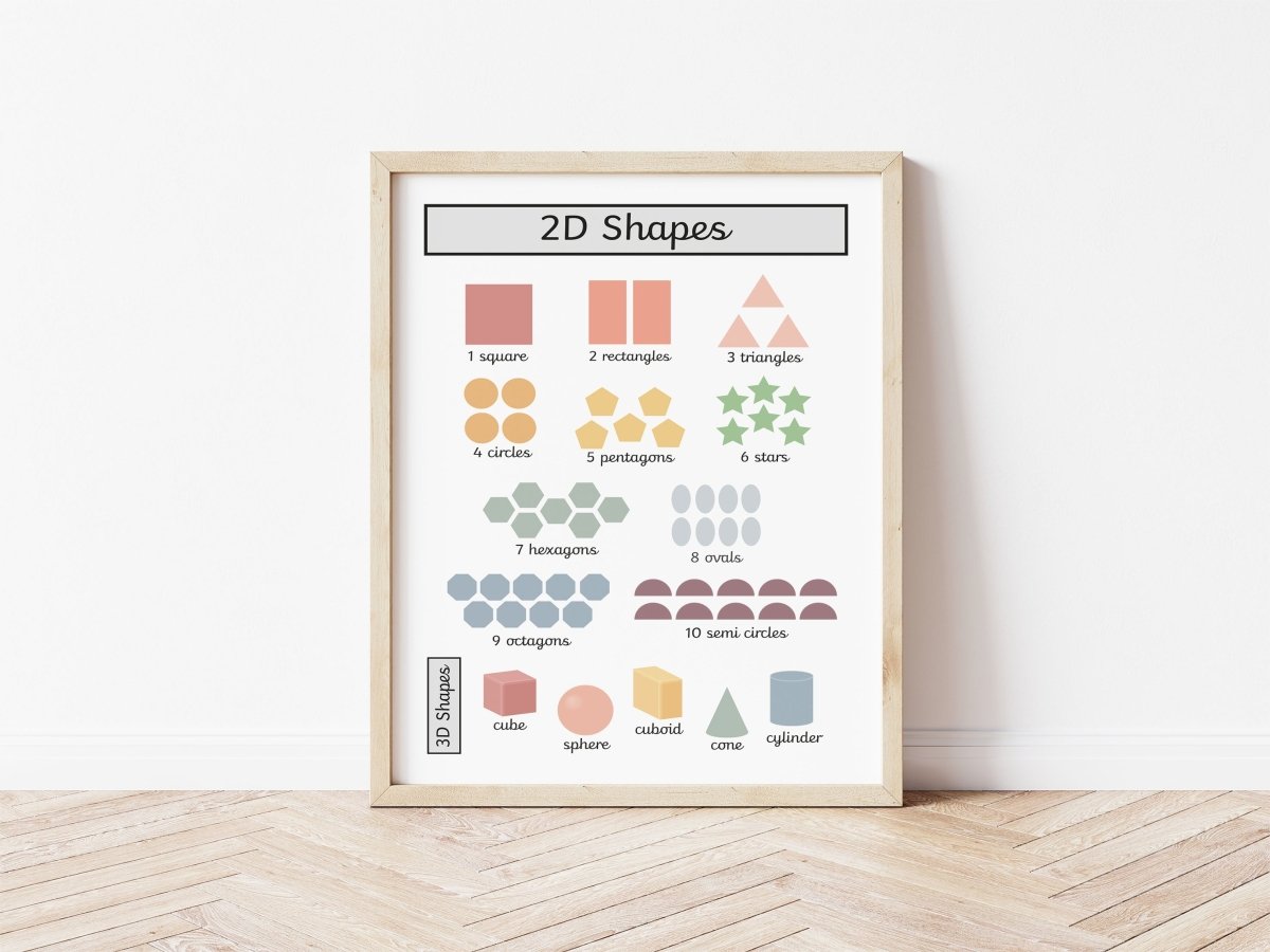 Shapes black Print - muted – Best Sellers for children, available at Learning Bugs UK