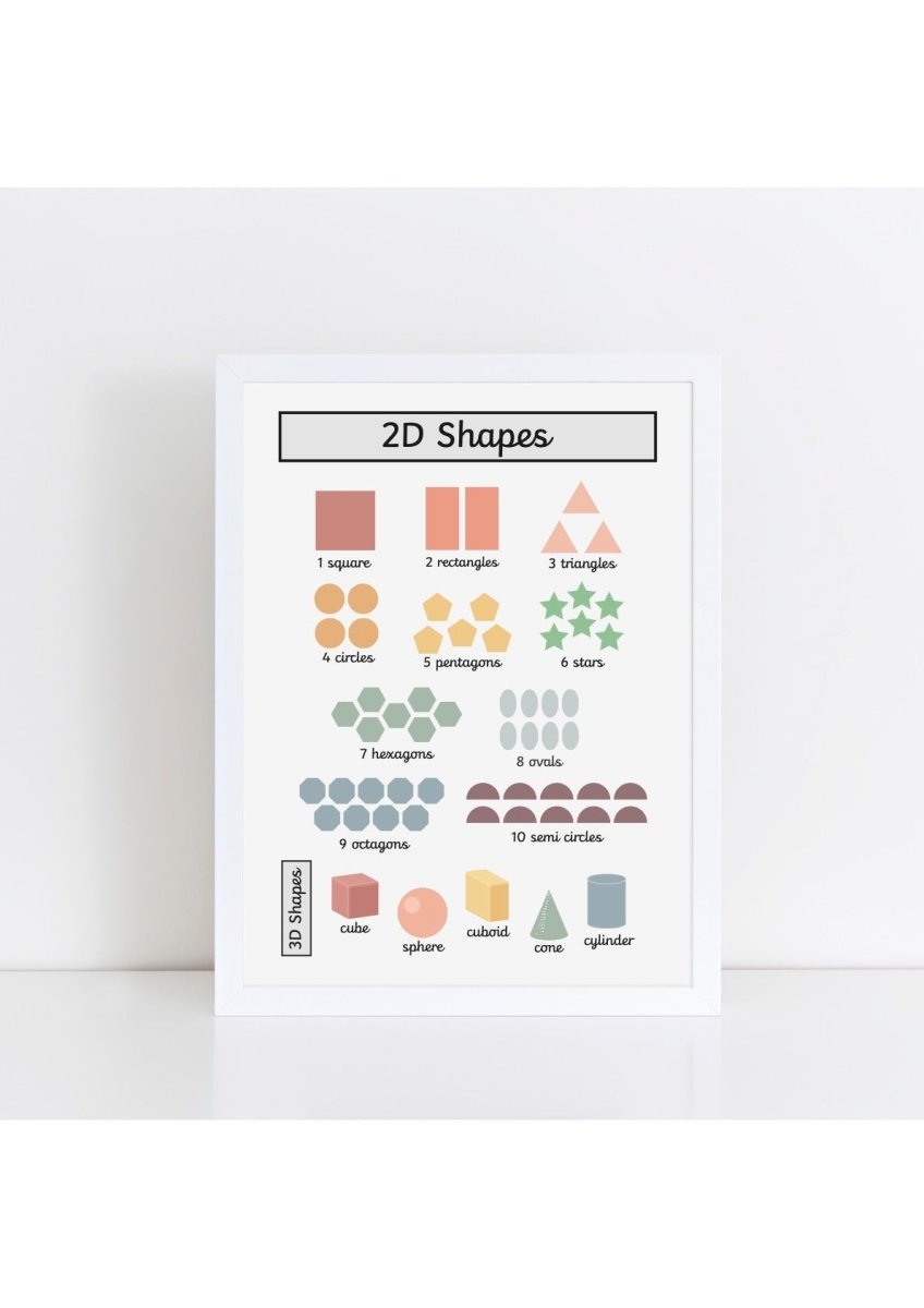 Shapes black Print - muted – Best Sellers for children, available at Learning Bugs UK