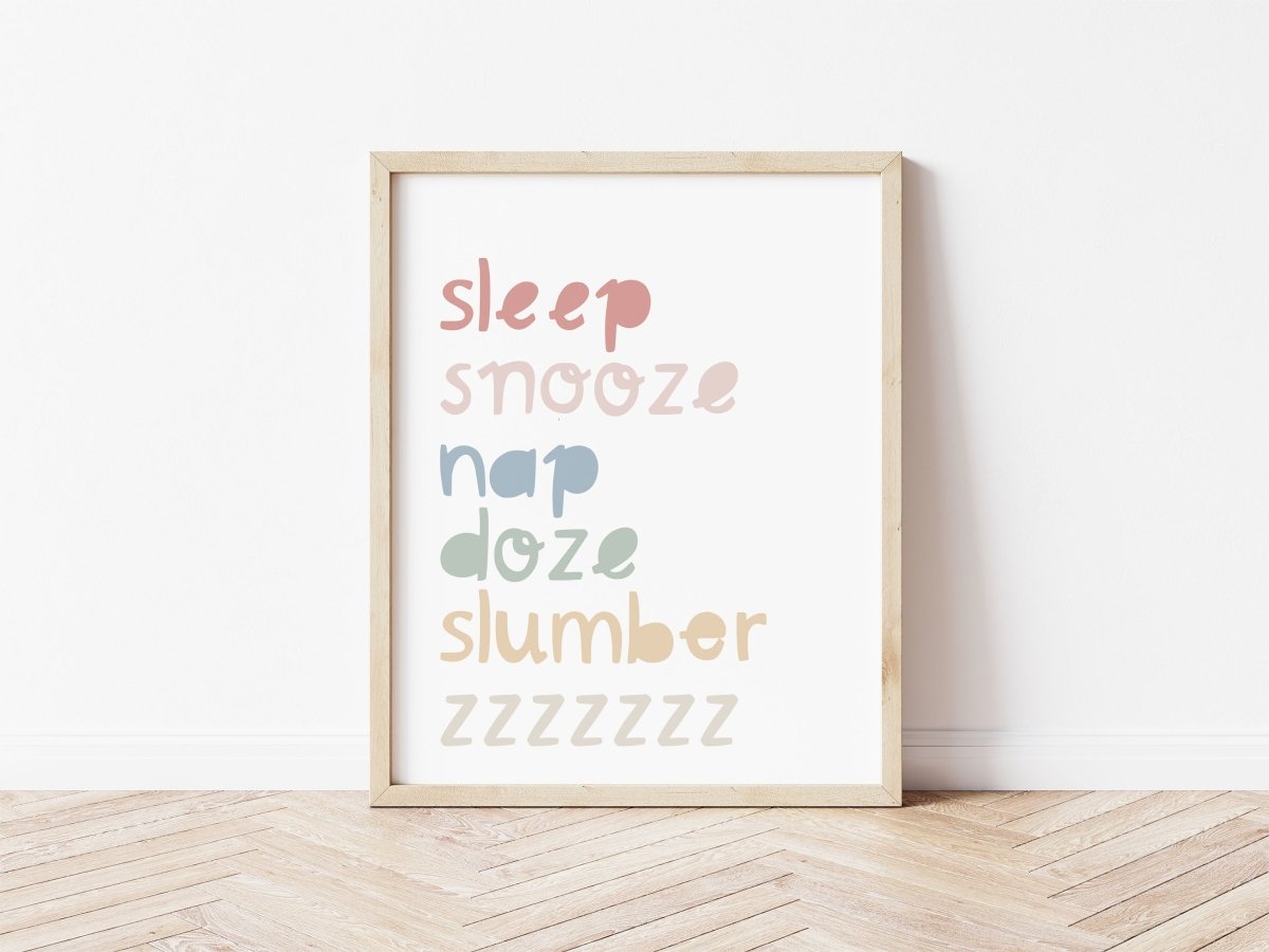 Sleep Snooze Print – for children, available at Learning Bugs UK