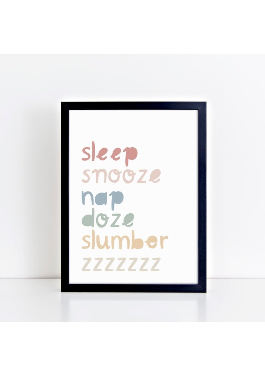 Sleep Snooze Print – for children, available at Learning Bugs UK