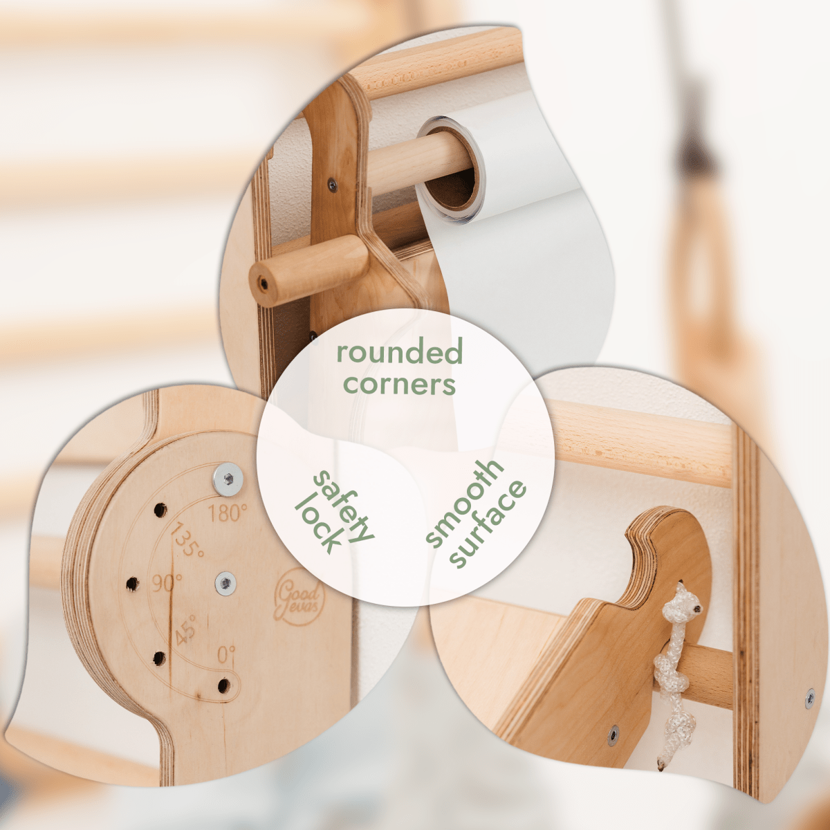 Goodevas 5 in 1 Swedish Wall Ladder Set – Swedish wall for children, available at Learning Bugs UK