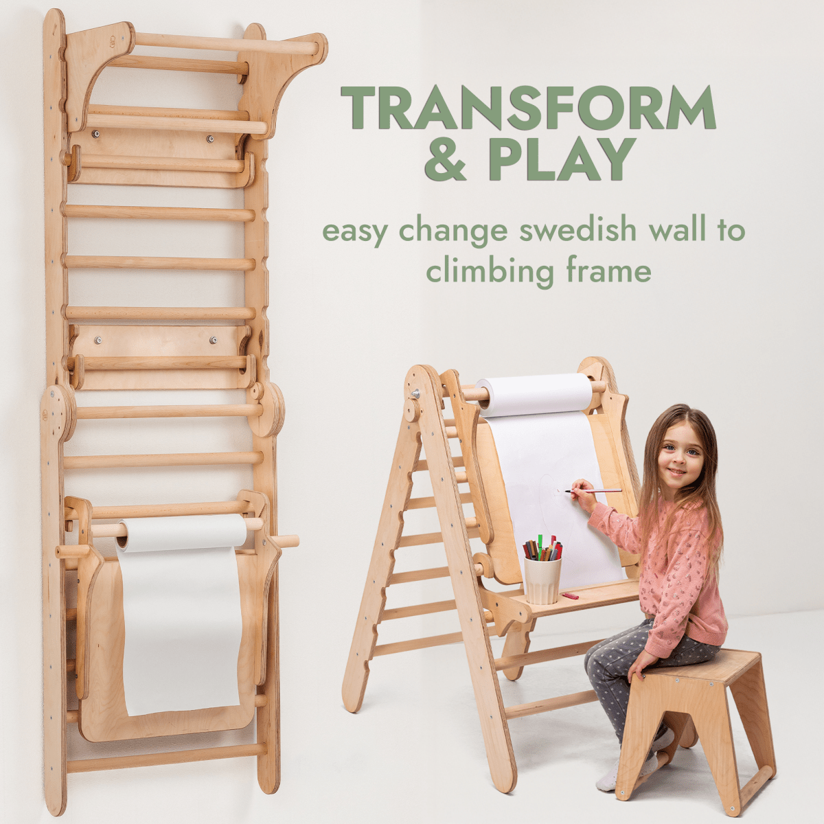 Goodevas 5 in 1 Swedish Wall Ladder Set – Swedish wall for children, available at Learning Bugs UK