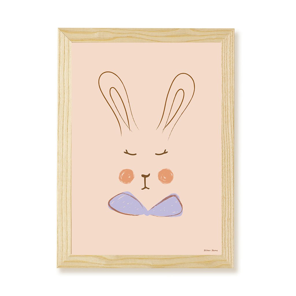 Hibou Design Sylvie Rabbit Art Print - Lilac – Fine art for children, available at Learning Bugs UK
