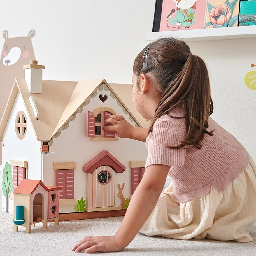 Buy Tender Leaf Cottontail Cottage | Wooden dolls house for kids by Learning Bugs UK