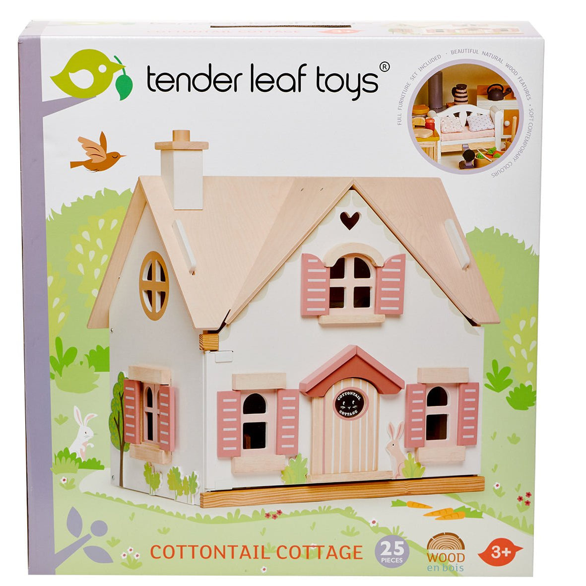 Buy Tender Leaf Cottontail Cottage | Wooden dolls house for kids by Learning Bugs UK