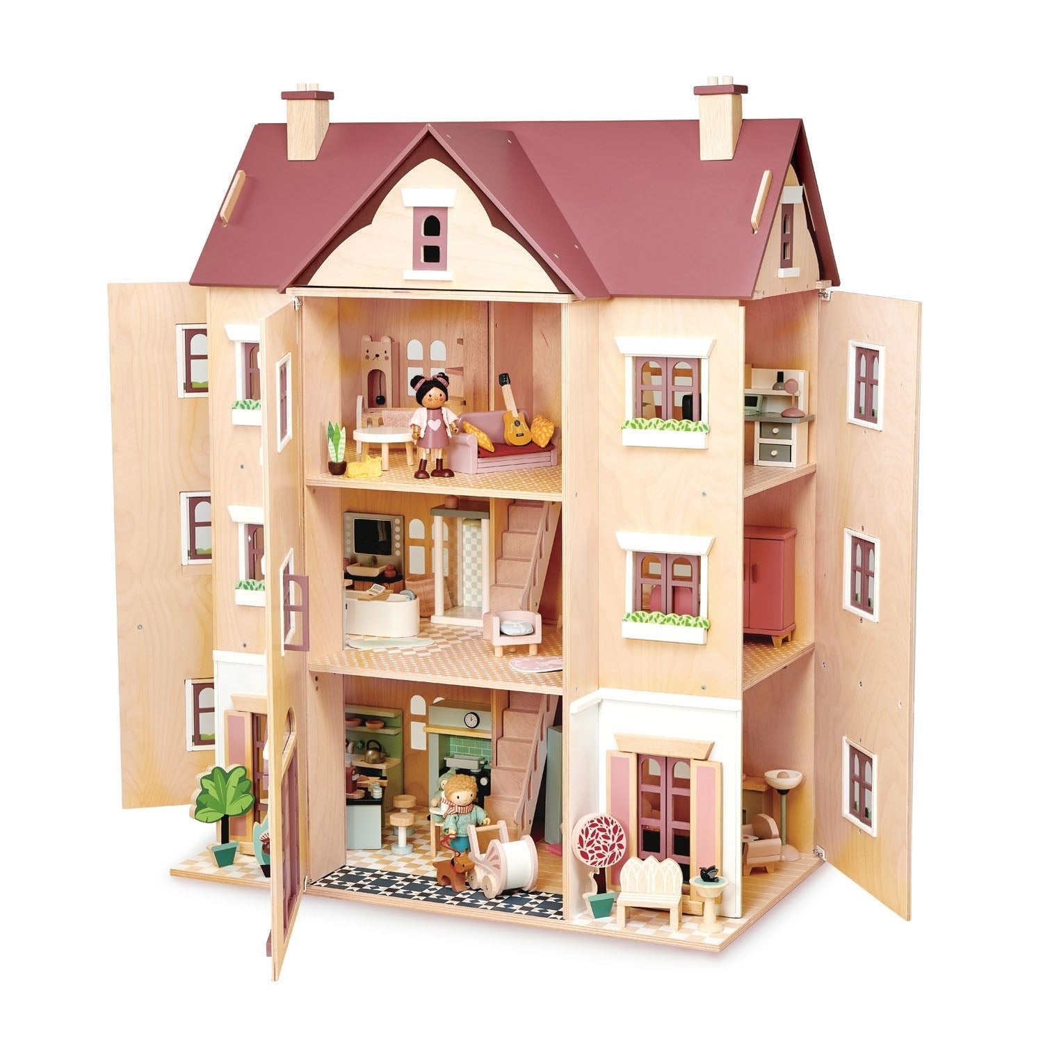 Buy Fantail Hall | Wooden dolls house for kids by Learning Bugs UK