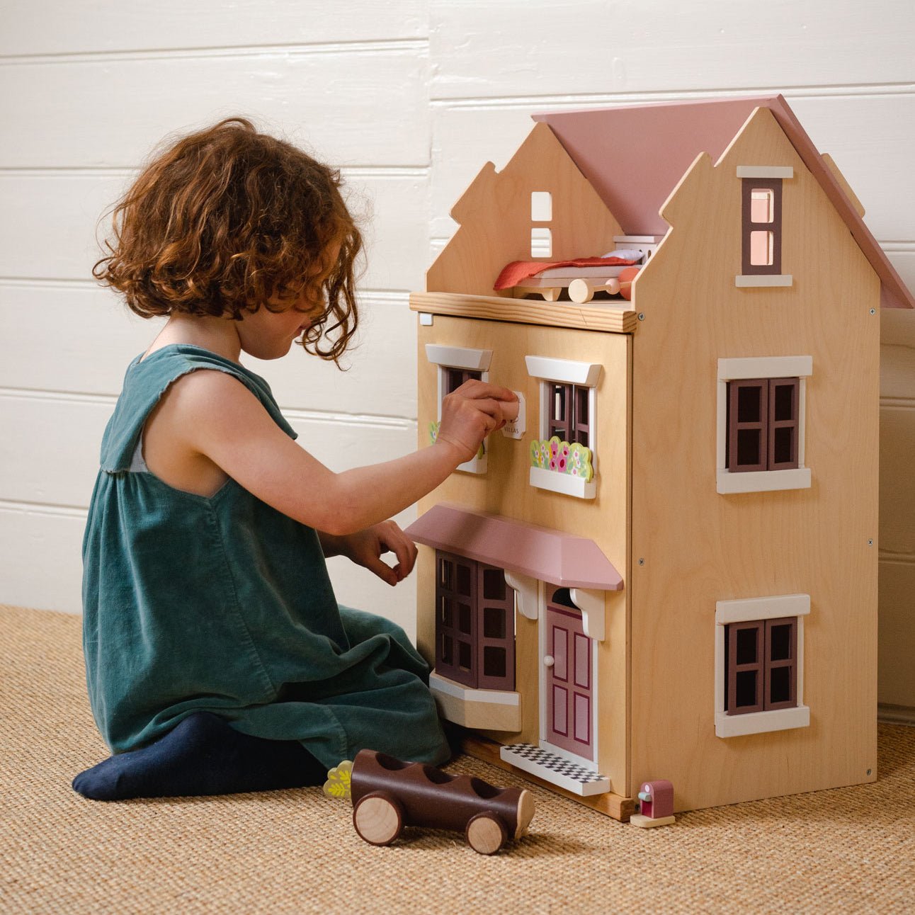 Buy Tender Leaf Foxtail Villa Doll’s House (Pink) | Wooden dolls house for kids by Learning Bugs UK