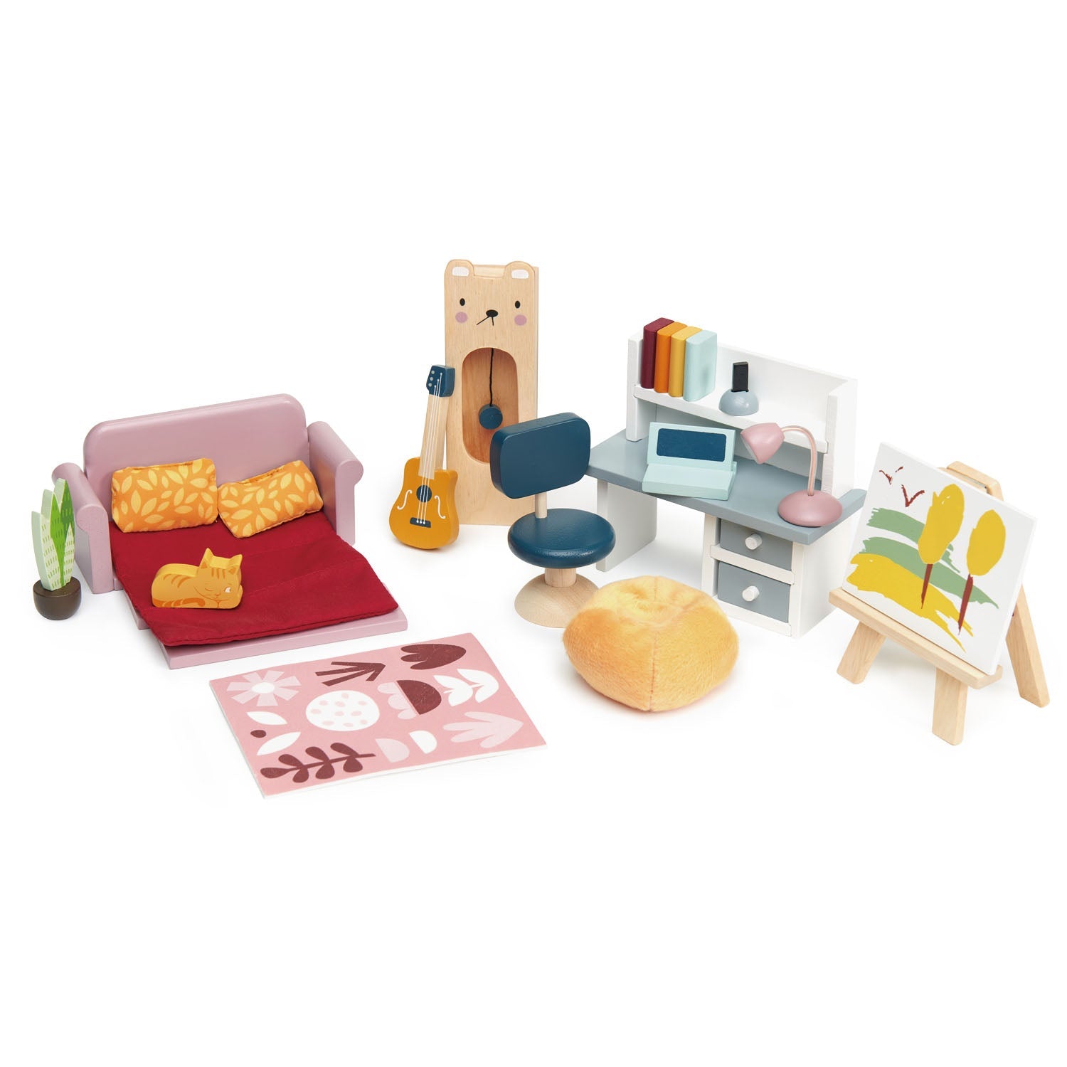 Buy Dolls House Study Furniture | Wooden dolls house furniture for kids by Learning Bugs UK