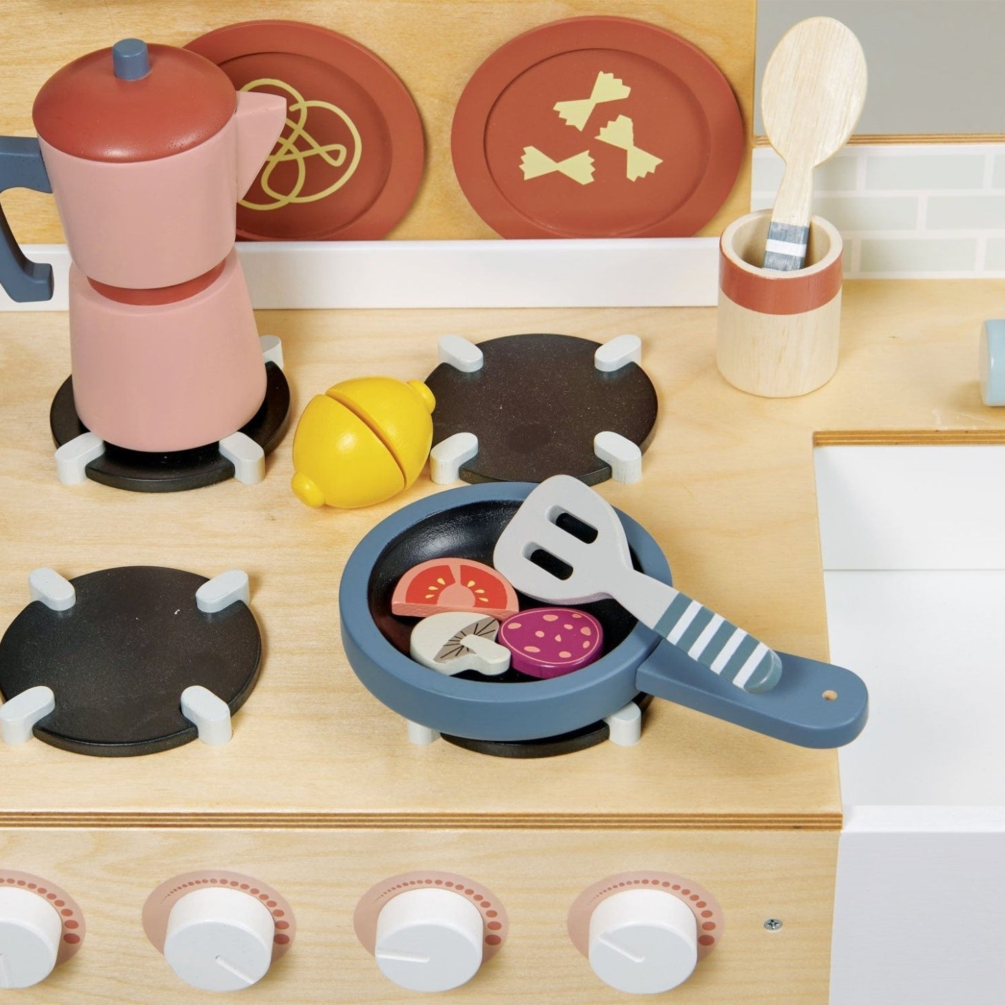 Buy La Fiamma Grand Kitchen | Wooden toy kitchen for kids by Learning Bugs UK