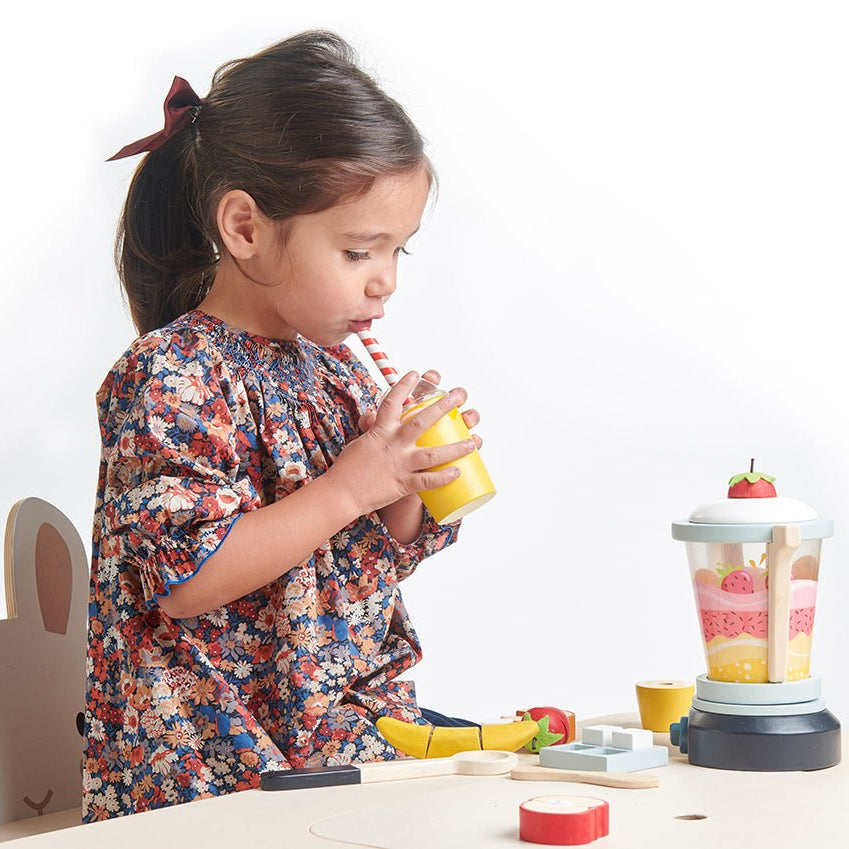 Fruity Blender – Wooden toy smoothie maker for children, available at Learning Bugs UK